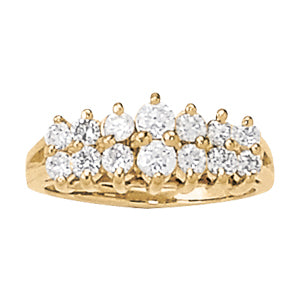 14K White Gold Round Diamond Fashion Ring