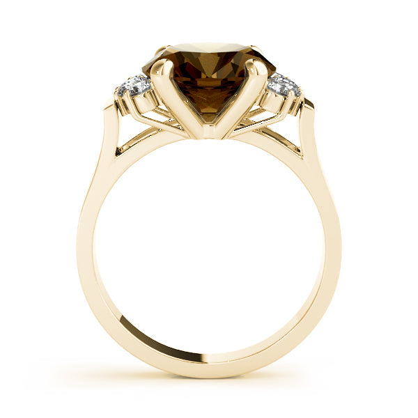 14K Yellow Gold Oval Diamond Fashion Ring