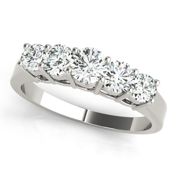 18K White Gold 1 ct Round Diamond Wedding Ring
