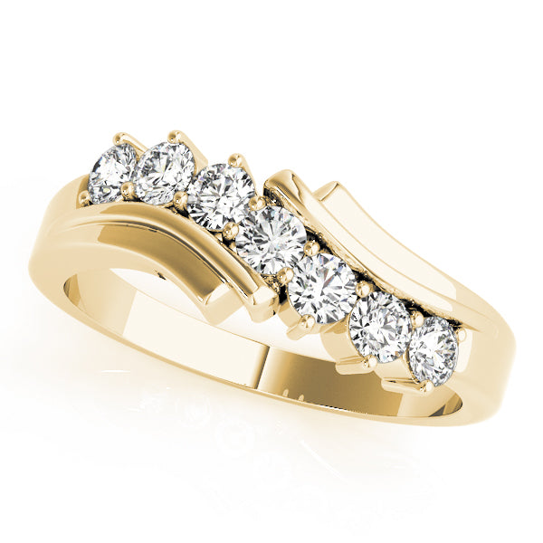 14K Yellow Gold Multi-Stone Diamond Wedding Band