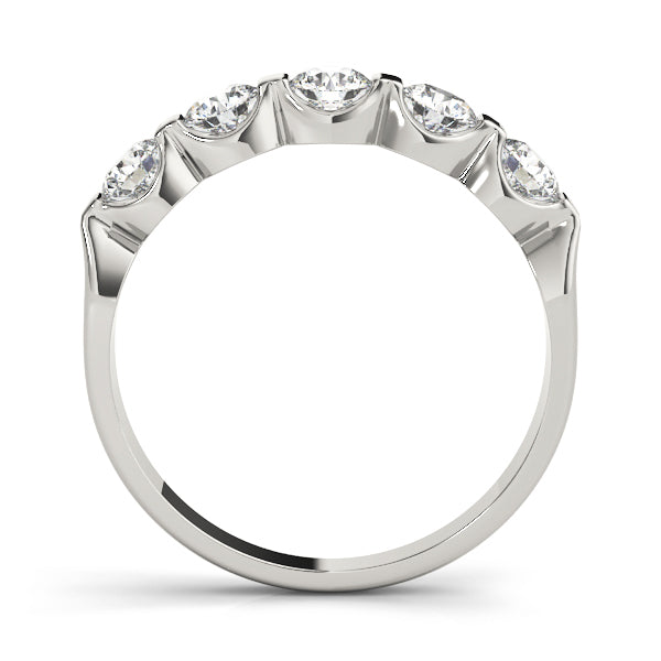 14K White Gold 5-Stone Diamond Wedding Ring