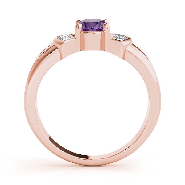 14K Rose Gold Oval Diamond Fashion Ring