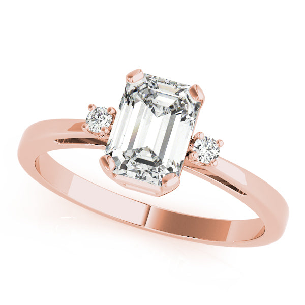 Rose Gold Emerald Diamond Fashion Ring