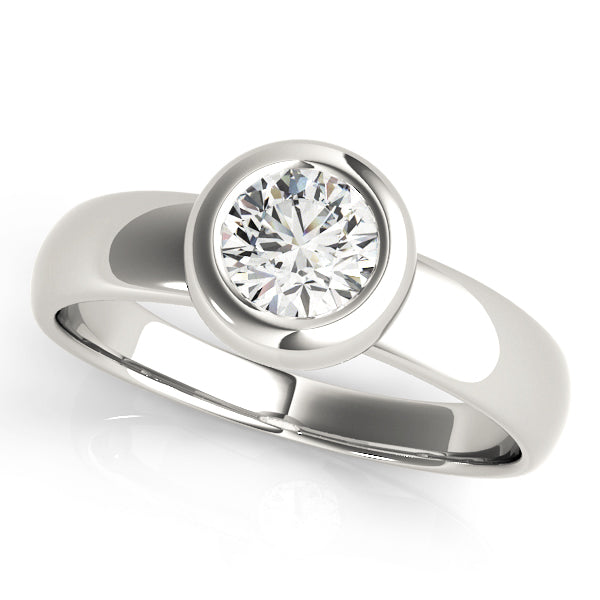 Platinum 1 CT Round Diamond Solitaire Engagement Ring