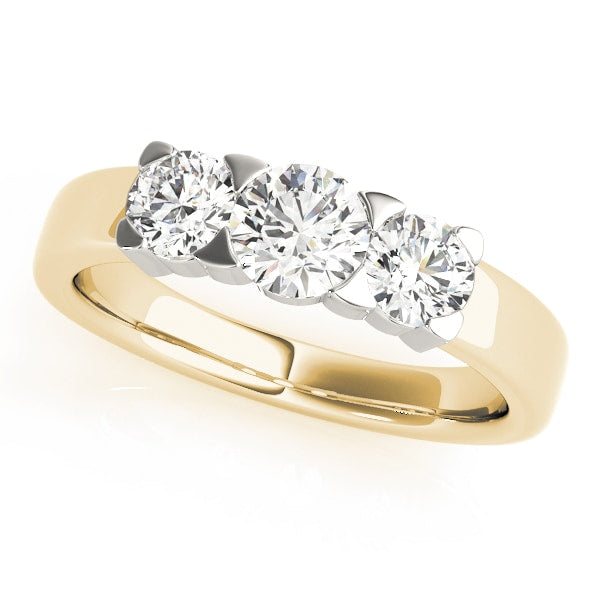 14K Yellow Gold 1 ct tw Three Stone Diamond Engagement Ring