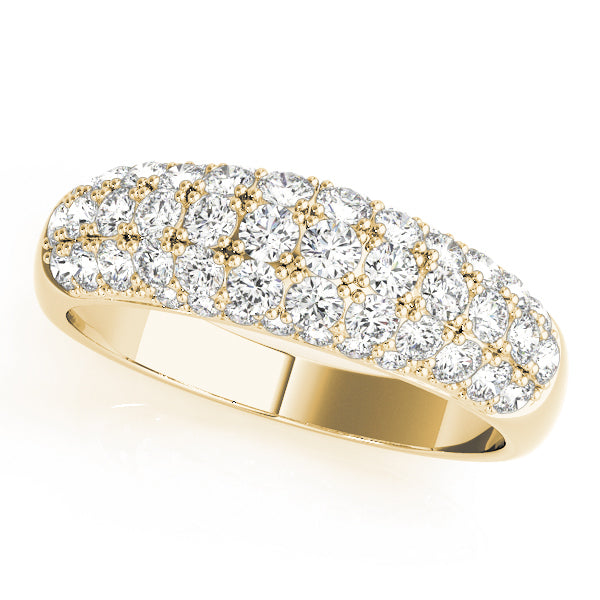 14K Yellow Gold Pave Diamond Wedding Ring