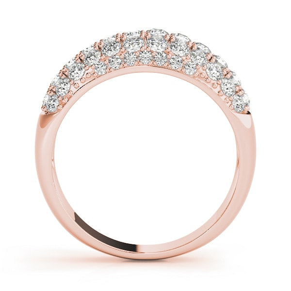 14K Rose Gold 1 ct tw Pave Diamond Wedding Ring