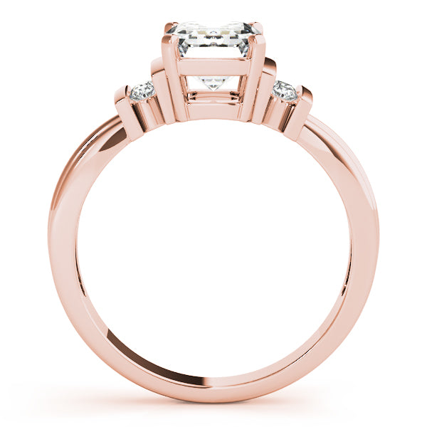 Rose Gold Emerald Diamond Fashion Ring 0.125ctw