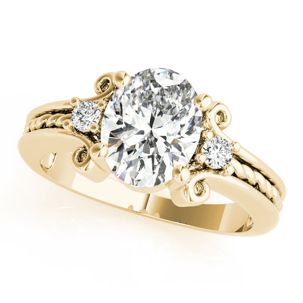 14K Yellow Gold Multi-Diamond Oval Ring