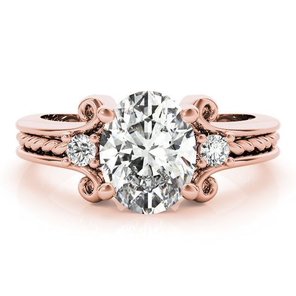 Rose Gold Oval Diamond Ring | 0.15 CTW Fashion Jewelry