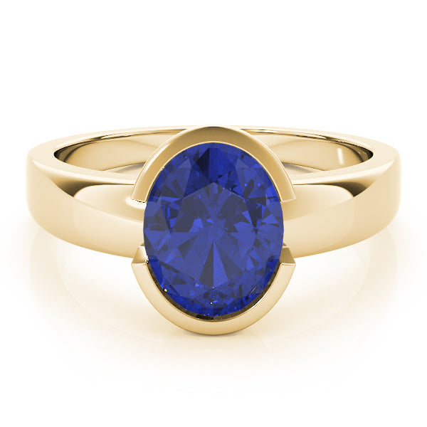 14K Yellow Gold Oval Diamond Statement Ring