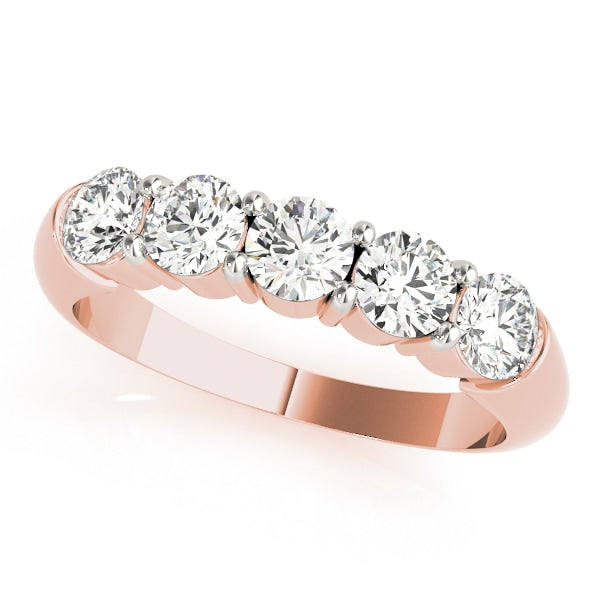 18K Rose Gold 1 ct tw Diamond Wedding Ring
