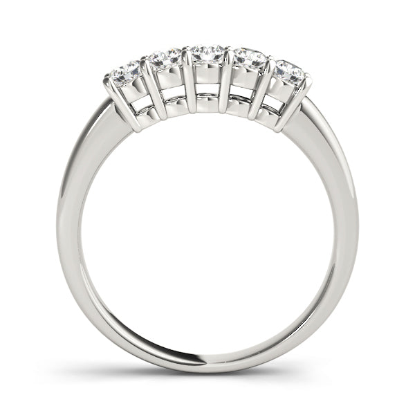 14K White Gold 5-Stone Diamond Wedding Ring