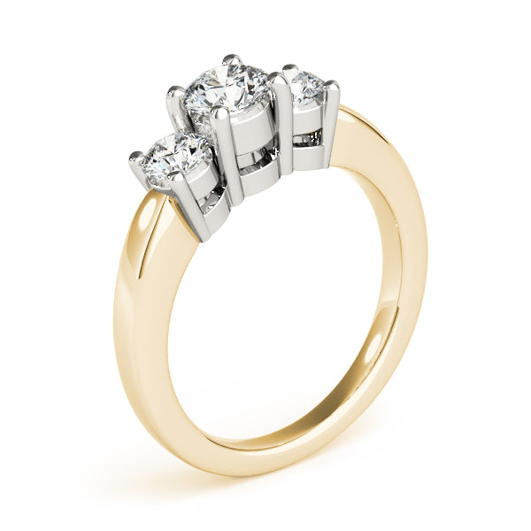 14K Yellow Gold 0.5 ct Diamond Three-Stone Engagement Ring
