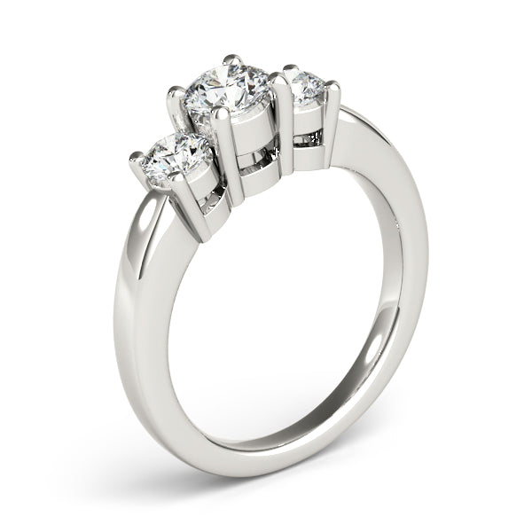 Platinum 1.5 CT Round Diamond Three Stone Engagement Ring