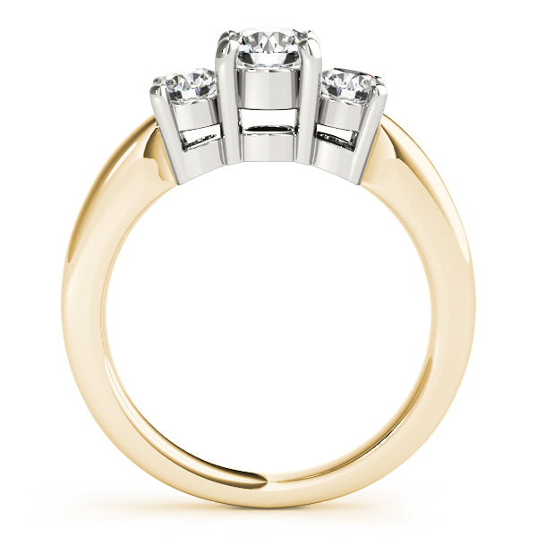 14K Yellow Gold 0.5 ct Diamond Three-Stone Engagement Ring