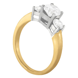 Platinum 1 ct Round Diamond Three-Stone Ring