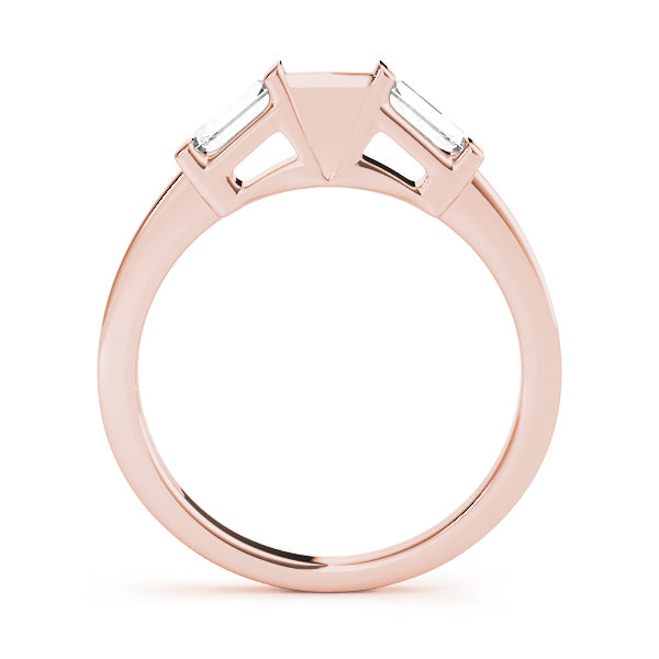 14K Rose Gold Baguette Diamond Wedding Ring