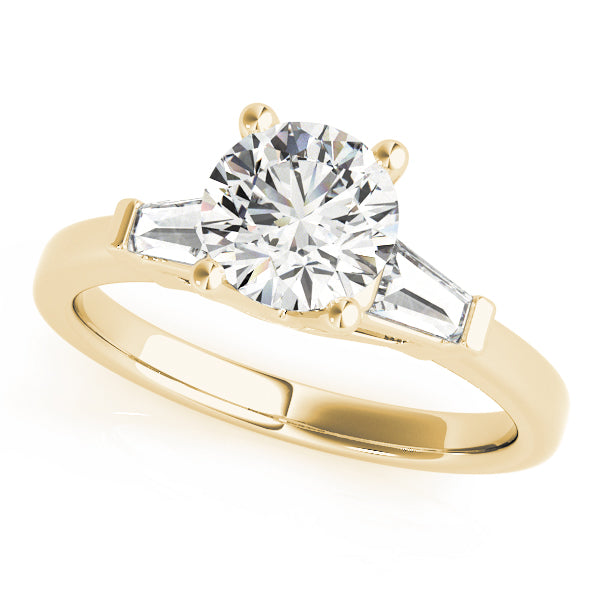 14K Yellow Gold Round Diamond Engagement Ring