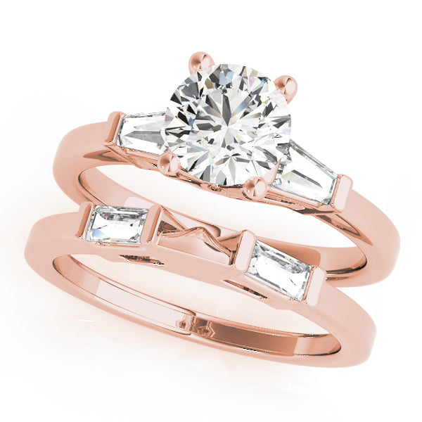 14K Rose Gold Diamond Engagement Ring 0.7 ctw
