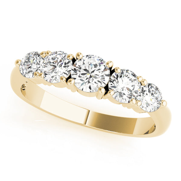 14K Yellow Gold Round Diamond Wedding Ring