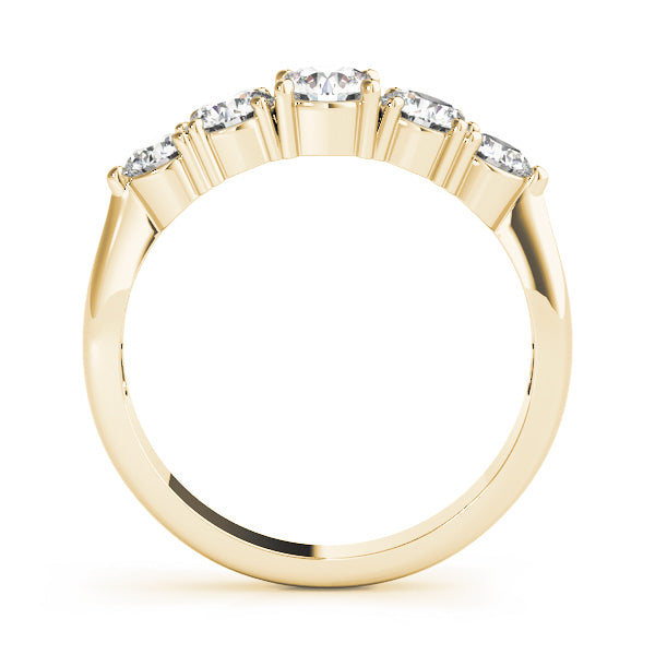 14K Yellow Gold Round Diamond Wedding Ring