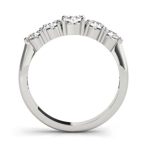 Platinum Round Diamond Wedding Ring 1 CTW