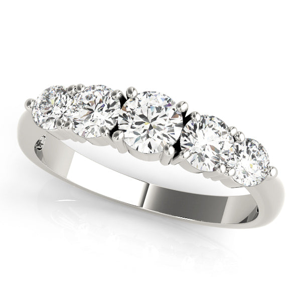 14K White Gold Diamond Wedding Band 1 ctw