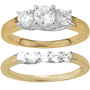 14K White Gold 1 CT Round Diamond Engagement Ring