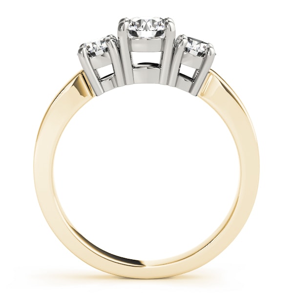18K Yellow Gold 1 ct tw Three Stone Diamond Engagement Ring