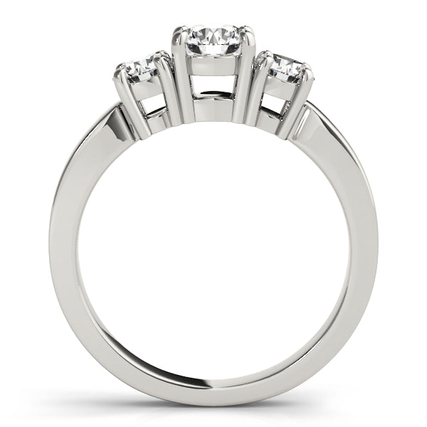 Platinum 1 CT Round Diamond Three-Stone Engagement Ring