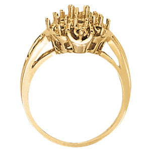 14K White Gold 1 CT Diamond Cluster Fashion Ring