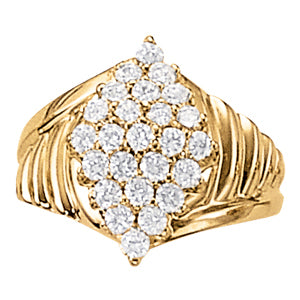 White Gold 1 CT Multi-Diamond Fashion Ring