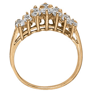 14K White Gold Round Diamond Fashion Ring