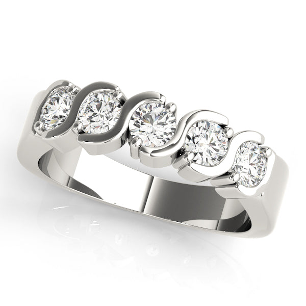 Platinum 1 CT Diamond Multi-Stone Wedding Band