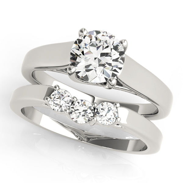 14K White Gold 1 CT Round Diamond Engagement Ring
