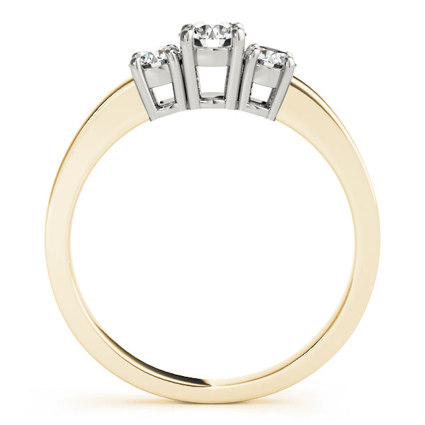 18K Yellow Gold 1/2 CT Diamond Three-Stone Engagement Ring