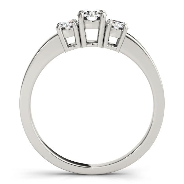 Platinum 0.5 CT Round Diamond Three Stone Engagement Ring