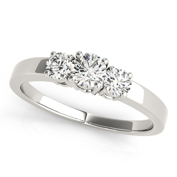 18K White Gold 1/2 CT Round Diamond Engagement Ring