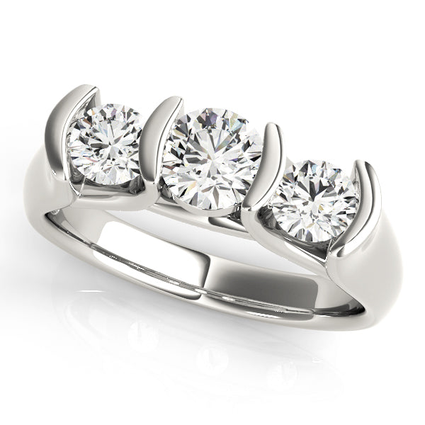 Platinum 1 CT Diamond Three-Stone Engagement Ring