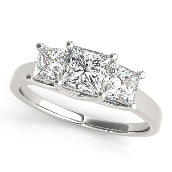 18K White Gold 1.5ctw Square Diamond Engagement Ring