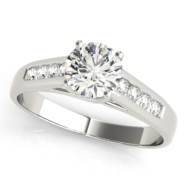 Platinum 1 CT Round Diamond Trellis Engagement Ring