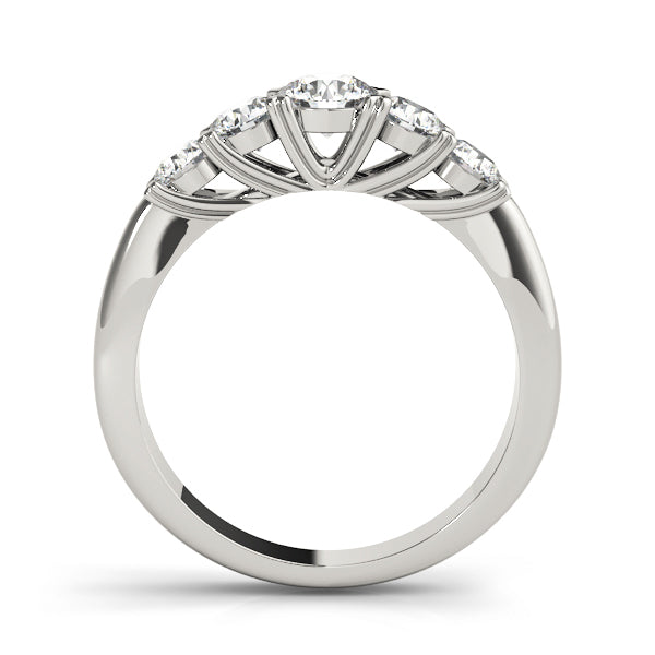 14K White Gold Diamond Wedding Band 1 ctw