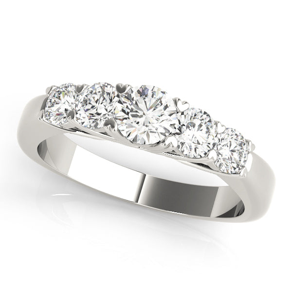 14K White Gold Diamond Wedding Band 1 ctw