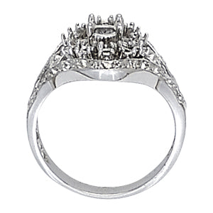 14K White Gold Round Diamond Fashion Ring