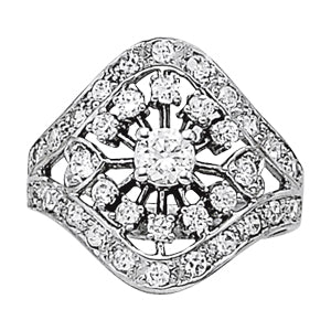 Platinum 1 CT Round Diamond Fashion Ring
