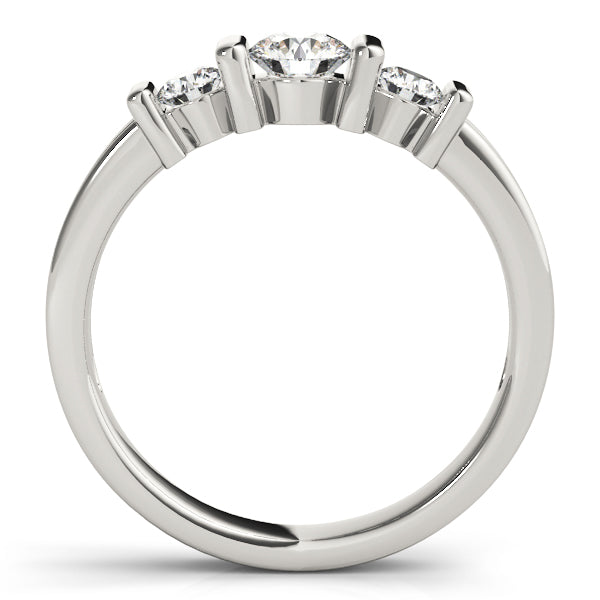 14K White Gold 1ctw Round Diamond Three-Stone Ring