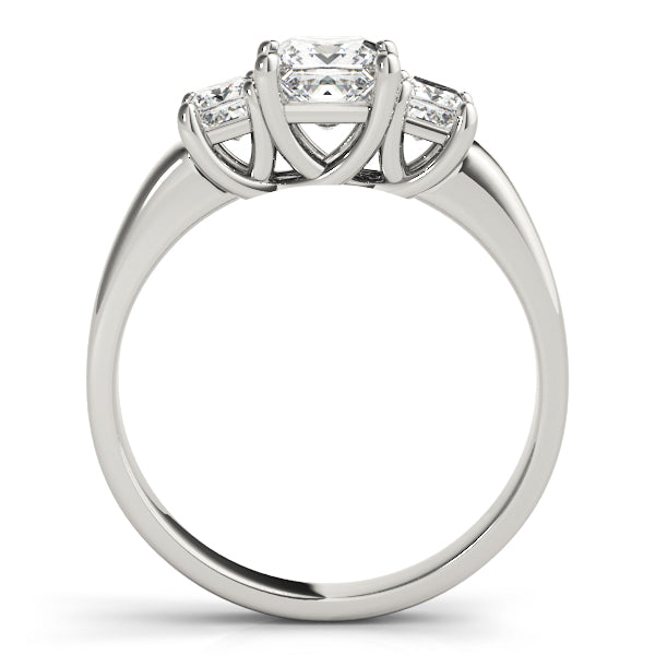 18K White Gold 3/4 CT Square Diamond Engagement Ring