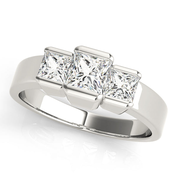 18K White Gold 1.12ctw Square Diamond Engagement Ring