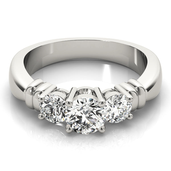 Platinum 1 CT Diamond Three-Stone Engagement Ring